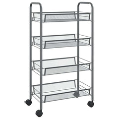 vidaXL 4-Tier Kitchen Trolley Grey 46x26x85 cm Iron 2
