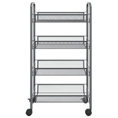 vidaXL 4-Tier Kitchen Trolley Grey 46x26x85 cm Iron 3