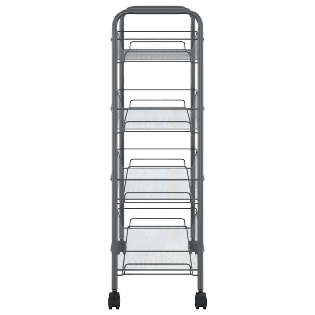 vidaXL 4-Tier Kitchen Trolley Grey 46x26x85 cm Iron 4