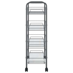 vidaXL 4-Tier Kitchen Trolley Grey 46x26x85 cm Iron 4