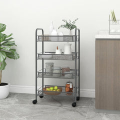 vidaXL 4-Tier Kitchen Trolley Grey 46x26x85 cm Iron 1