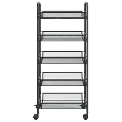 vidaXL 5-Tier Kitchen Trolley Black 46x26x105 cm Iron 3