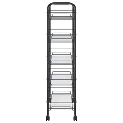 vidaXL 5-Tier Kitchen Trolley Black 46x26x105 cm Iron 4
