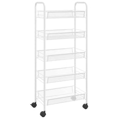 vidaXL 5-Tier Kitchen Trolley White 46x26x105 cm Iron 2