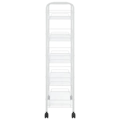 vidaXL 5-Tier Kitchen Trolley White 46x26x105 cm Iron 4