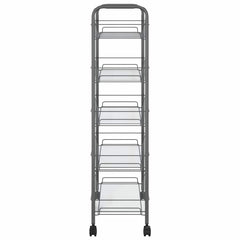vidaXL 5-Tier Kitchen Trolley Grey 46x26x105 cm Iron 4