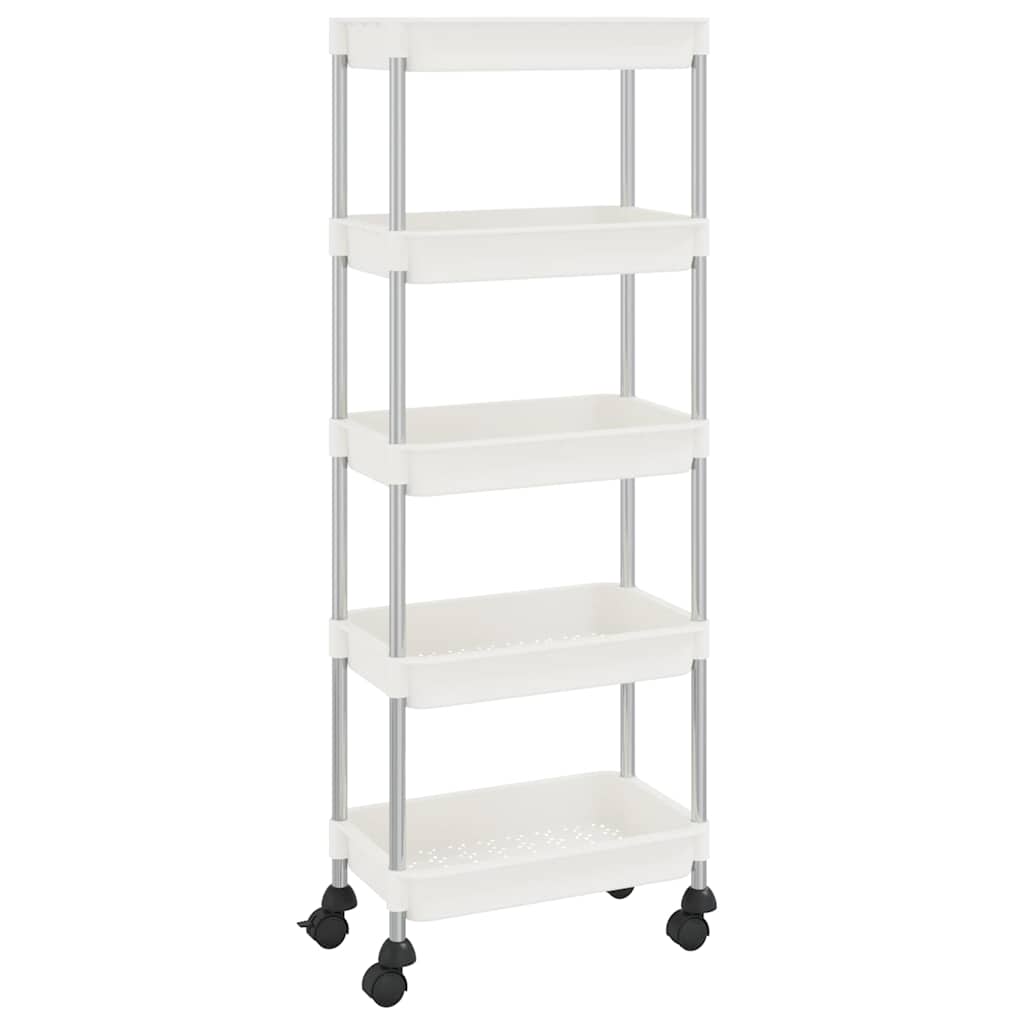 vidaXL 5-Tier Kitchen Trolley White 42x29x128 cm Iron and ABS 2