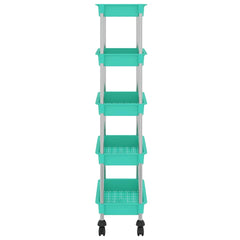 vidaXL 5-Tier Kitchen Trolley Turquoise 42x29x128 cm Iron and ABS 4
