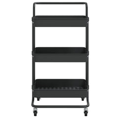 vidaXL 3-Tier Kitchen Trolley Black 42x35x85 cm Iron and ABS 3