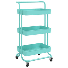 vidaXL 3-Tier Kitchen Trolley Turquoise 42x35x85 cm Iron and ABS 2