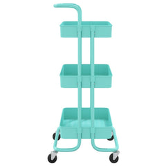 vidaXL 3-Tier Kitchen Trolley Turquoise 42x35x85 cm Iron and ABS 4