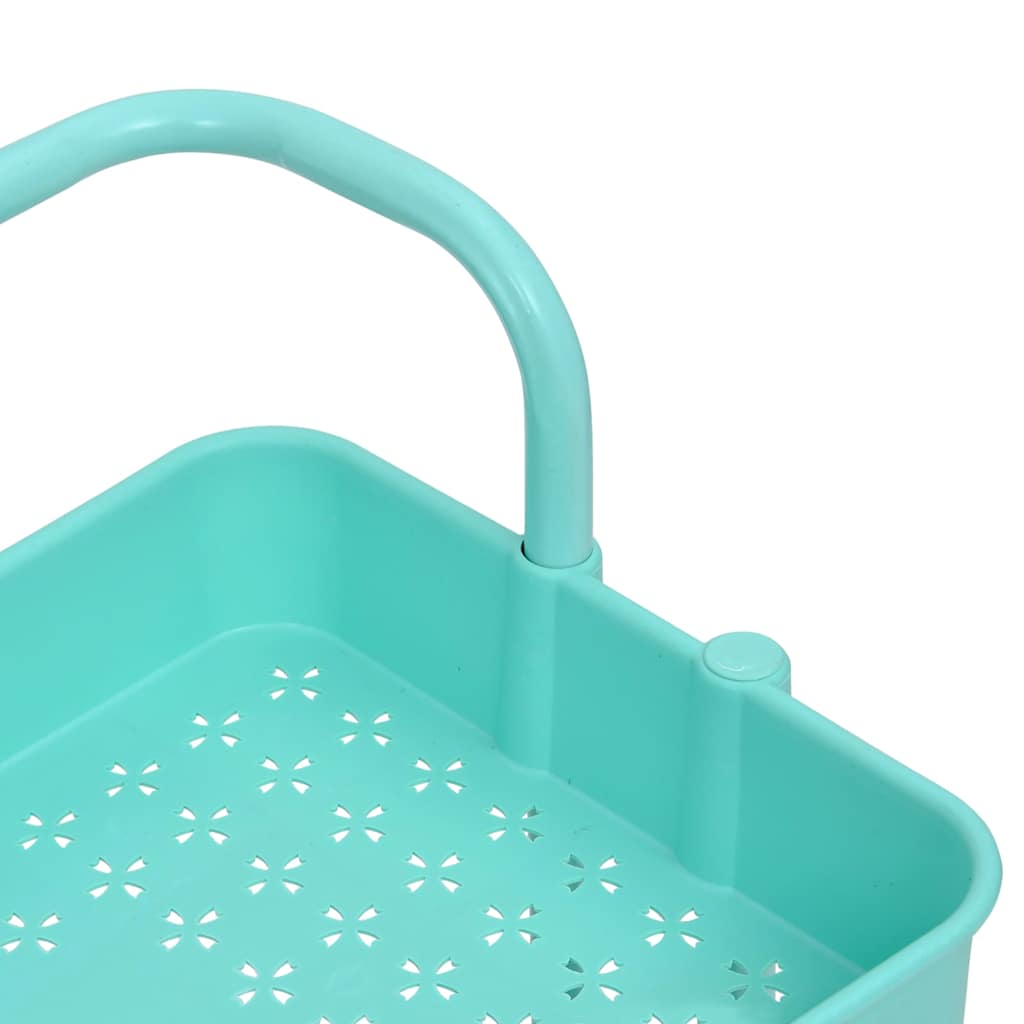 vidaXL 3-Tier Kitchen Trolley Turquoise 42x35x85 cm Iron and ABS 5