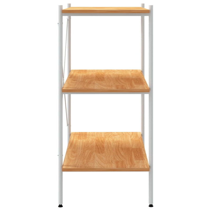 3-Tier Shelving Unit White and Oak 80x40x92 cm