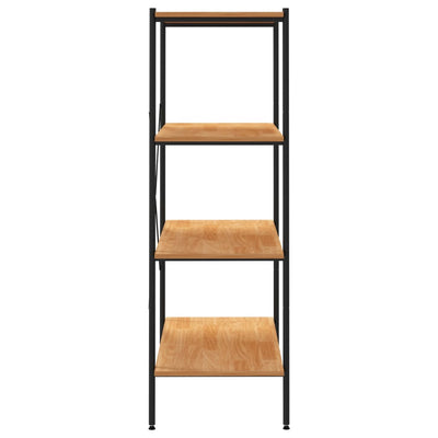 4-Tier Shelving Unit Black and Oak 80x40x130 cm