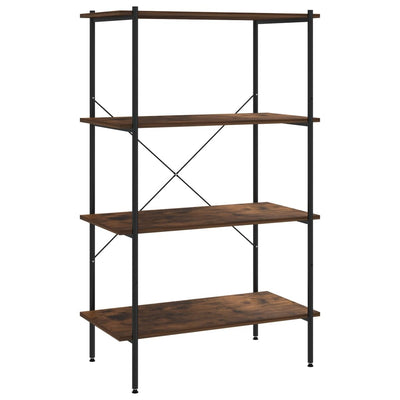 4-Tier Shelving Unit Black and Dark Wood 80x40x130 cm