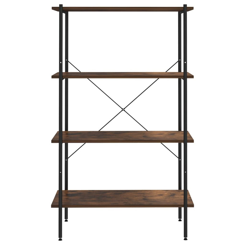 4-Tier Shelving Unit Black and Dark Wood 80x40x130 cm