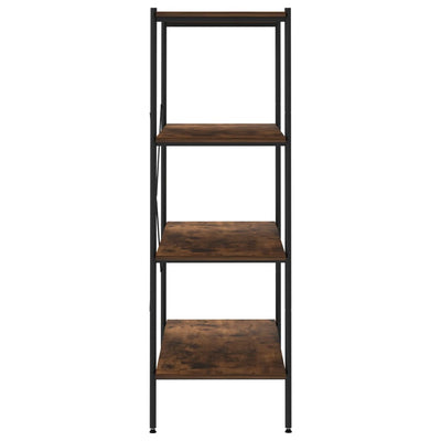 4-Tier Shelving Unit Black and Dark Wood 80x40x130 cm