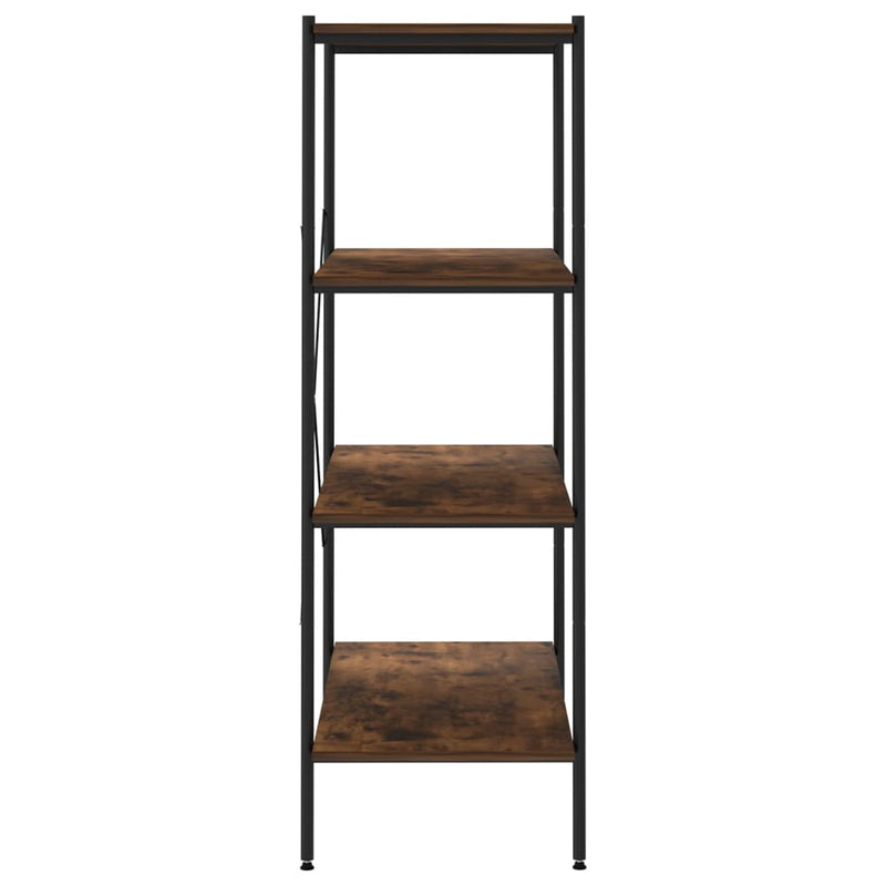 4-Tier Shelving Unit Black and Dark Wood 80x40x130 cm