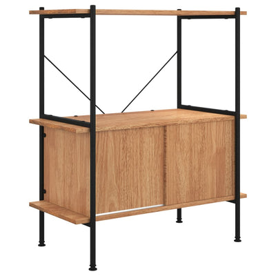 3-Tier Shelving Unit with Cabinet 80x40x92 cm Steel and Engineered Wood