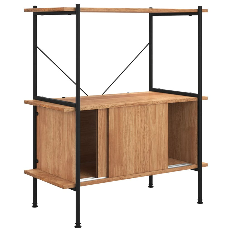 3-Tier Shelving Unit with Cabinet 80x40x92 cm Steel and Engineered Wood