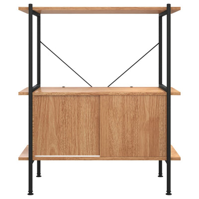 3-Tier Shelving Unit with Cabinet 80x40x92 cm Steel and Engineered Wood