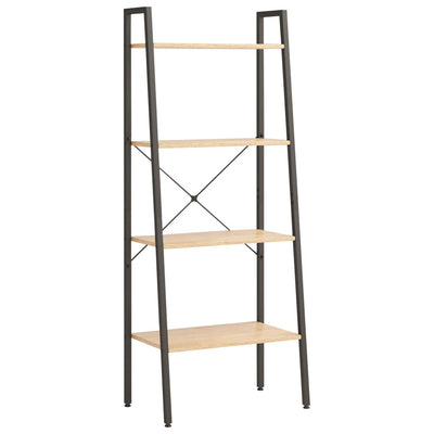 4-Tier Standing Shelf Light Brown and Black 56x35x140 cm