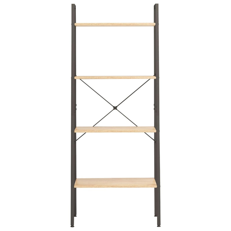 4-Tier Standing Shelf Light Brown and Black 56x35x140 cm