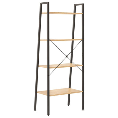 4-Tier Standing Shelf Light Brown and Black 56x35x140 cm