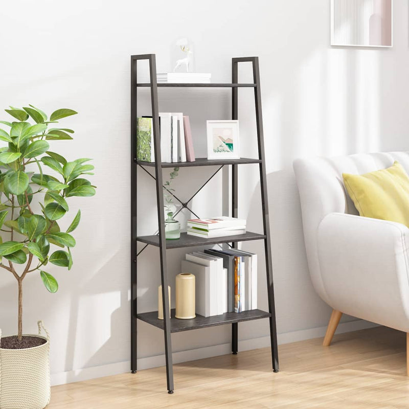 4-Tier Standing Shelf Black 56x35x140 cm