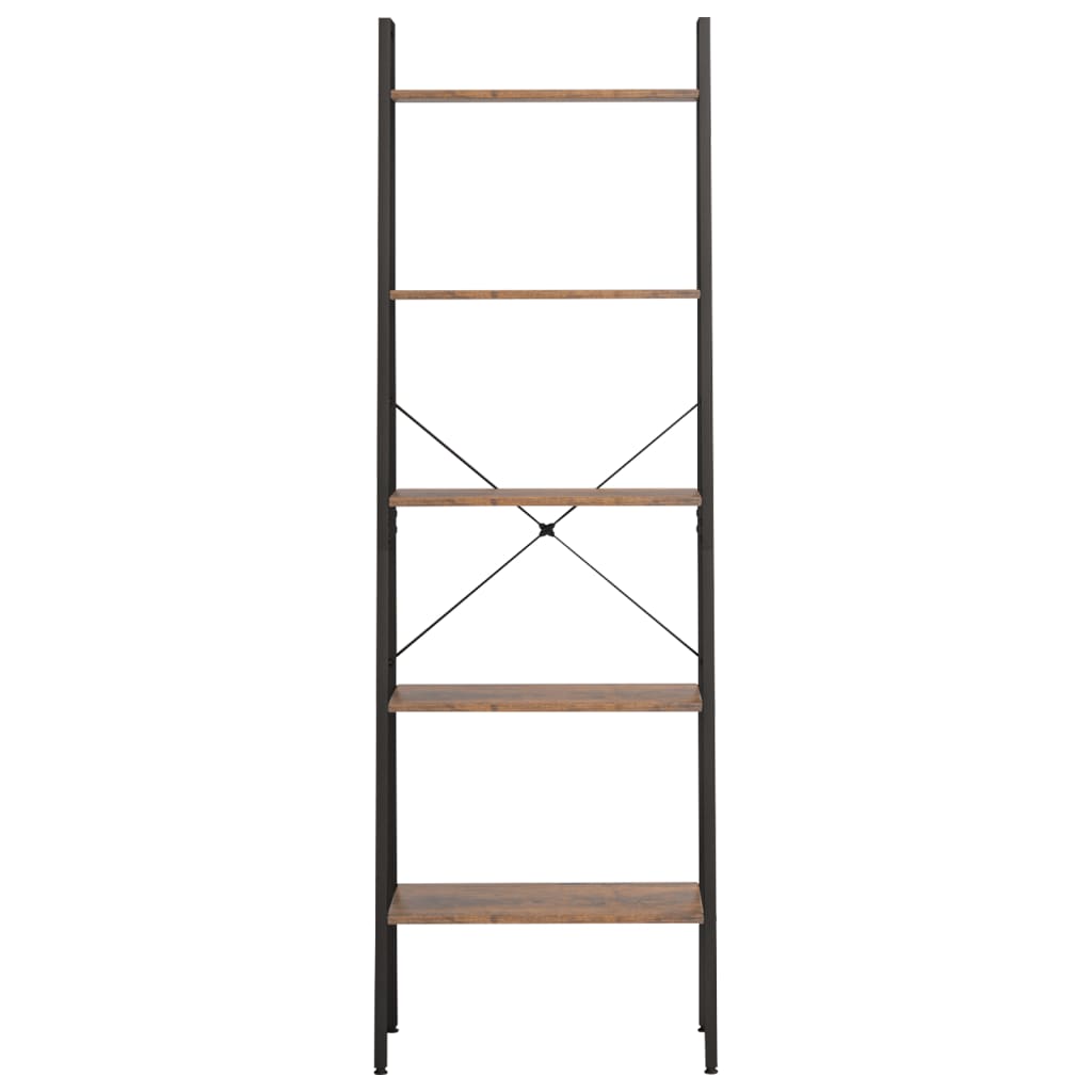 vidaXL Standing Shelf | Dark brown and black | Engineered wood, Steel | Tall 3