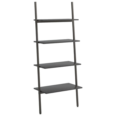 4-Tier Leaning Shelf Black 64x34x150.5 cm