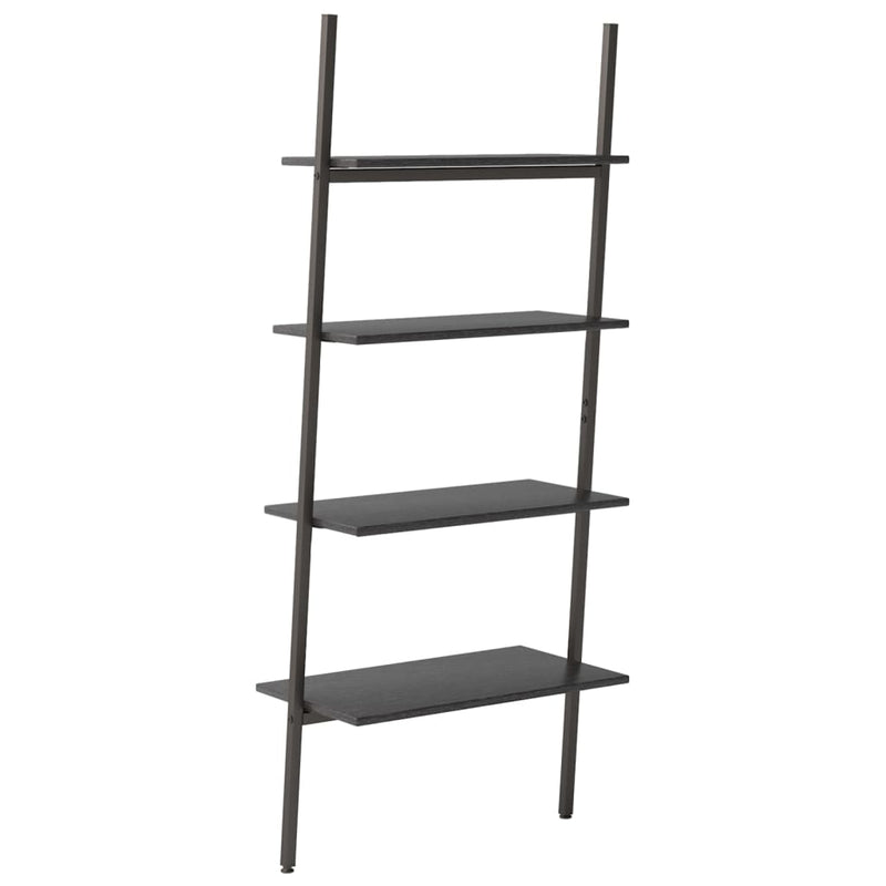 4-Tier Leaning Shelf Black 64x34x150.5 cm