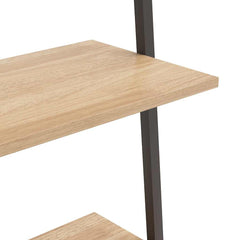 vidaXL Leaning Shelf | Light brown and black | Engineered wood and steel 6