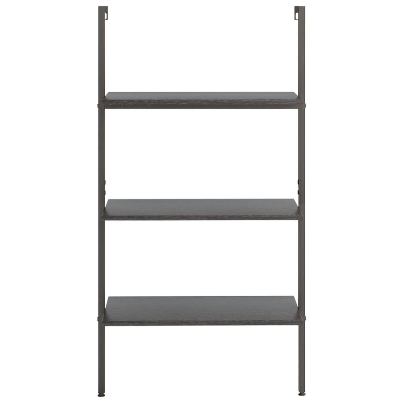 3-Tier Leaning Shelf Black 64x35x120.5 cm