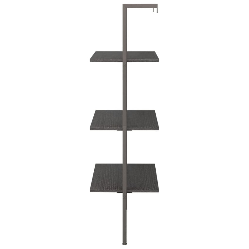 3-Tier Leaning Shelf Black 64x35x120.5 cm