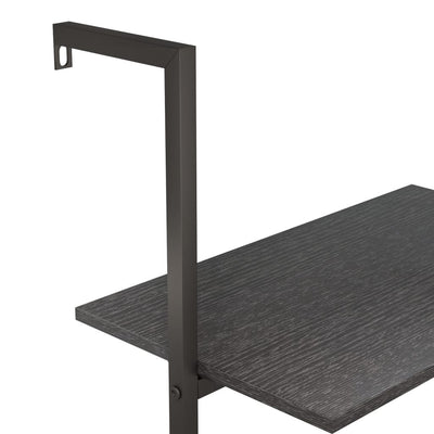 3-Tier Leaning Shelf Black 64x35x120.5 cm