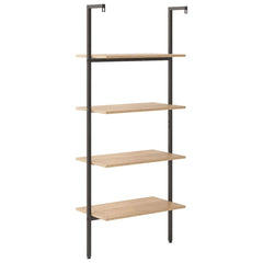 vidaXL Leaning Shelf | Light brown and black | Engineered wood, steel | Medium 5