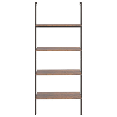 4-Tier Leaning Shelf Dark Brown and Black 64x35x152.5 cm