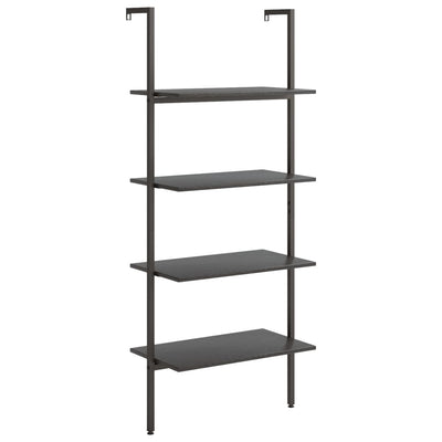 4-Tier Leaning Shelf Black 64x35x152.5 cm