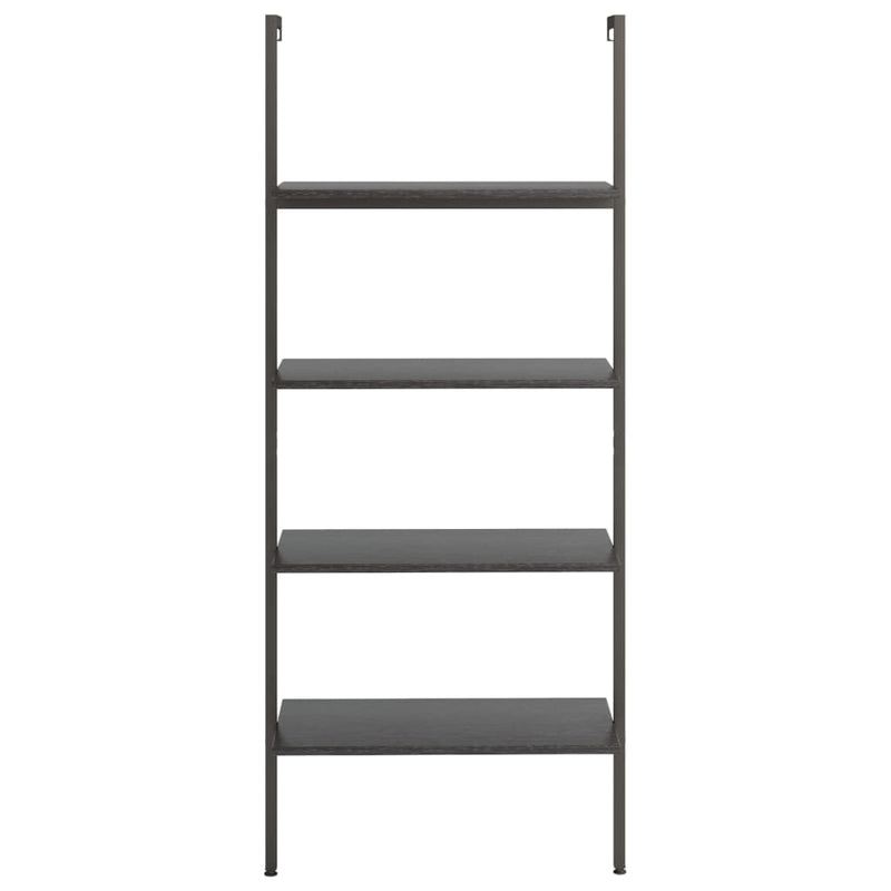 4-Tier Leaning Shelf Black 64x35x152.5 cm