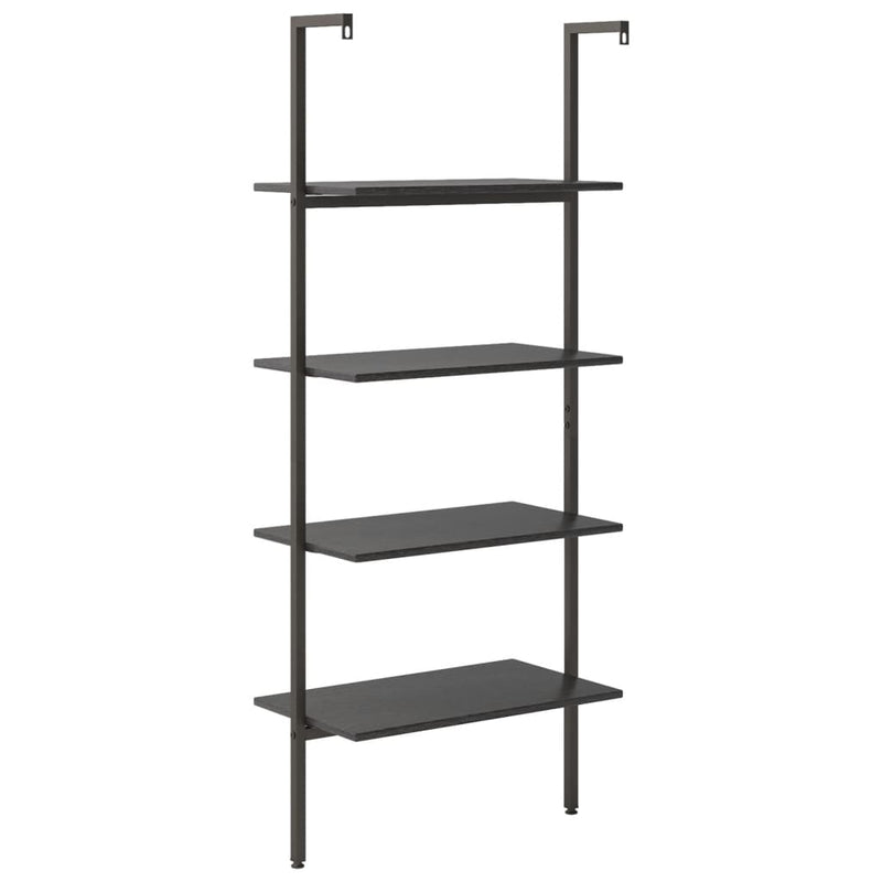 4-Tier Leaning Shelf Black 64x35x152.5 cm