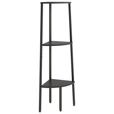 3-Tier Corner Shelf Black 45.5x31.5x120 cm