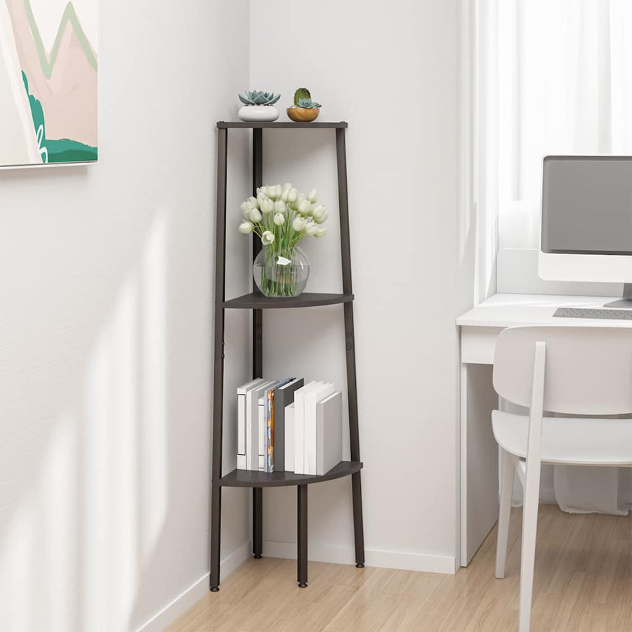 vidaXL 3-Tier Corner Shelf Black 45,5x31,5x120 cm 1
