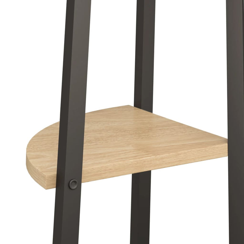 4-Tier Corner Shelf Light Brown and Black 45.5x31.5x150 cm