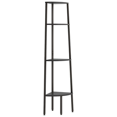 4-Tier Corner Shelf Black 45.5x31.5x150 cm