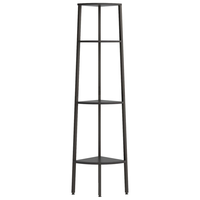 4-Tier Corner Shelf Black 45.5x31.5x150 cm