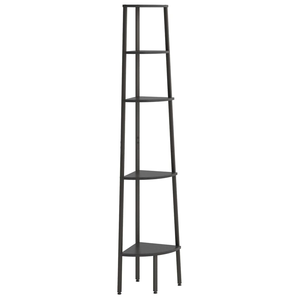 vidaXL Corner Shelf | Black | Engineered wood, steel 2