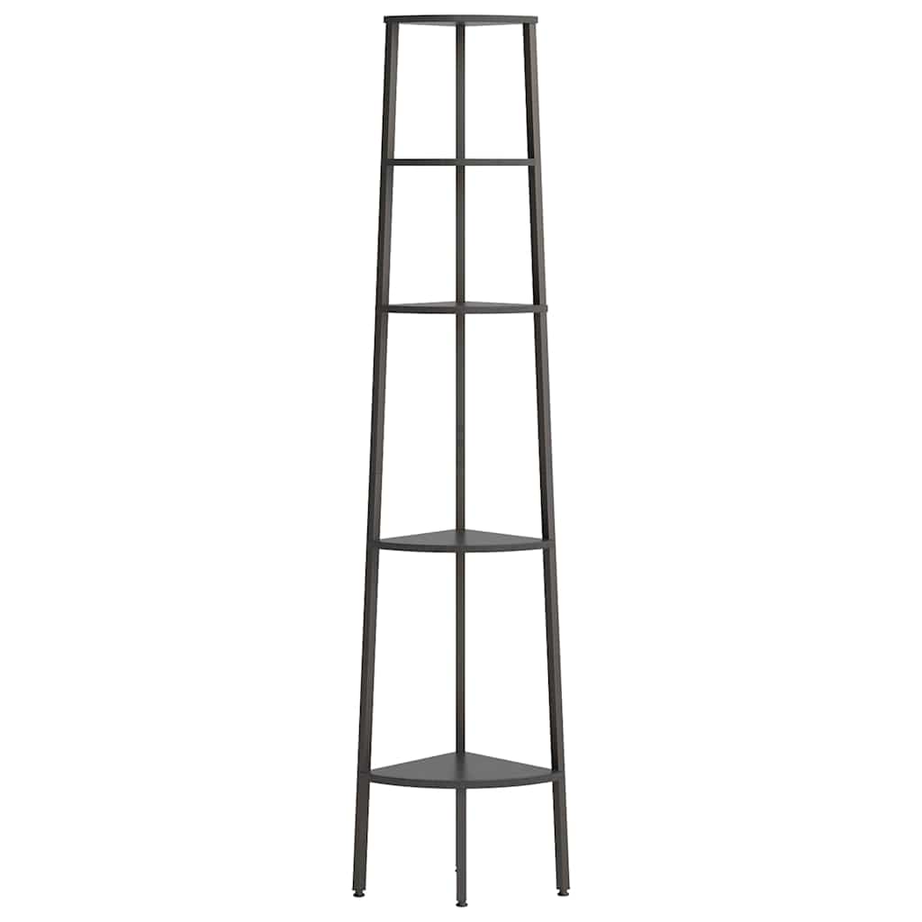 vidaXL Corner Shelf | Black | Engineered wood, steel 3