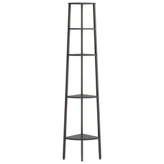 vidaXL Corner Shelf | Black | Engineered wood, steel 3