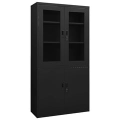 vidaXL Office Cabinet Black 90x40x180 cm Steel 1